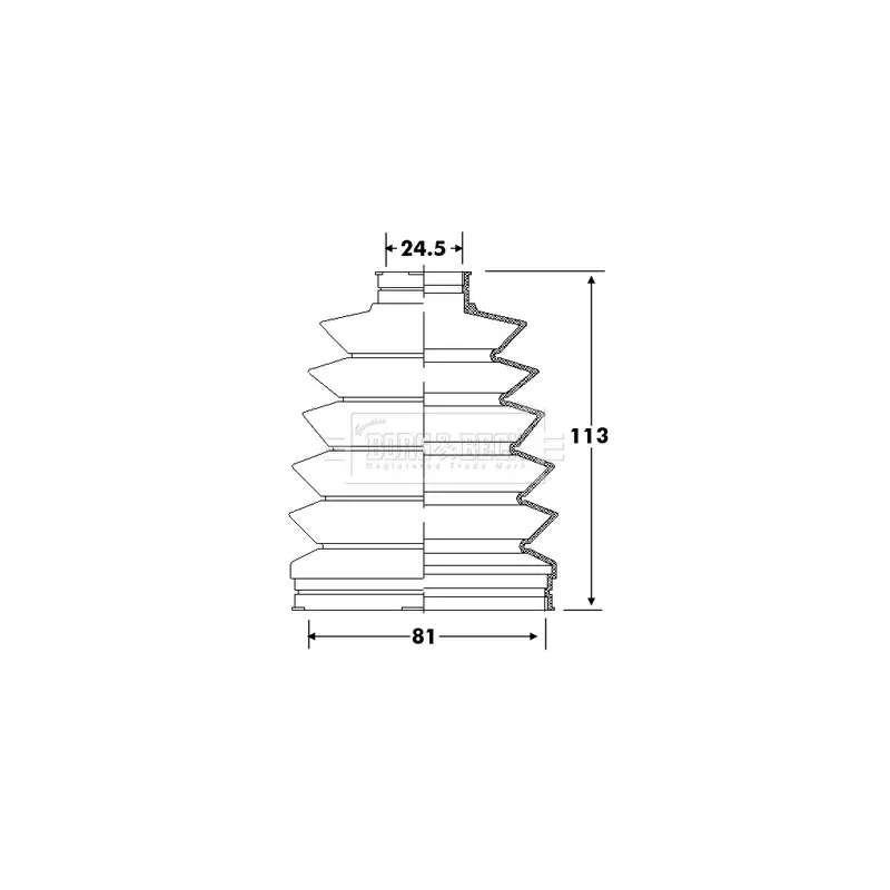 Joint-soufflet, arbre de commande BORG & BECK BCB6316