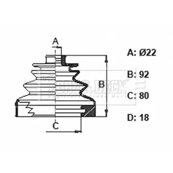 Joint-soufflet, arbre de commande BORG & BECK BCB6322