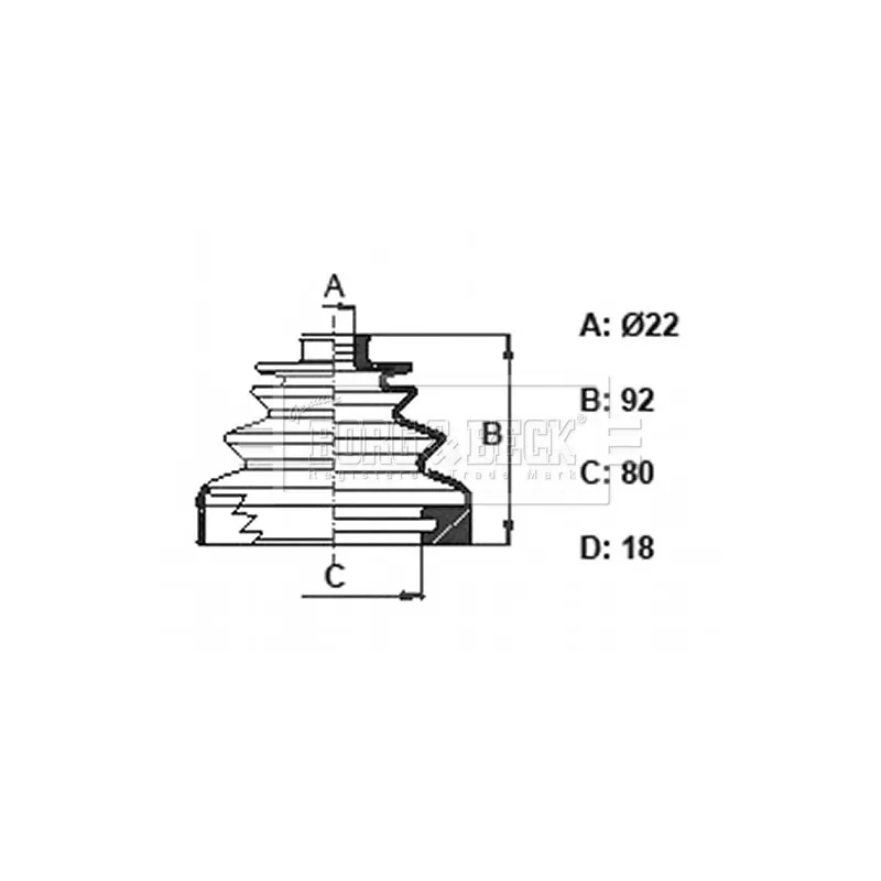 Joint-soufflet, arbre de commande BORG & BECK BCB6322