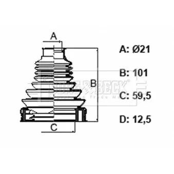 Joint-soufflet, arbre de commande BORG & BECK BCB6323