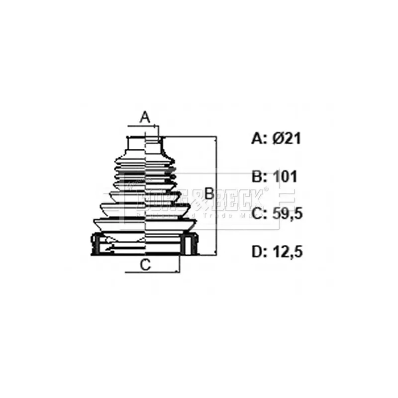 Joint-soufflet, arbre de commande BORG & BECK BCB6323