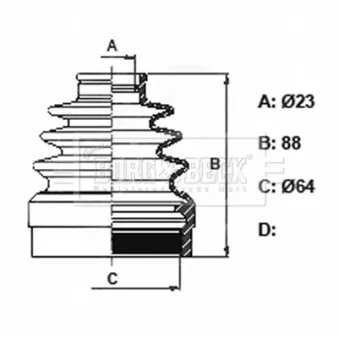 Joint-soufflet, arbre de commande BORG & BECK BCB6326