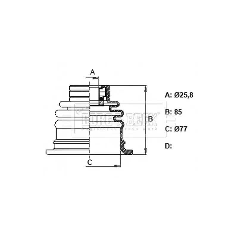 Joint-soufflet, arbre de commande BORG & BECK BCB6327