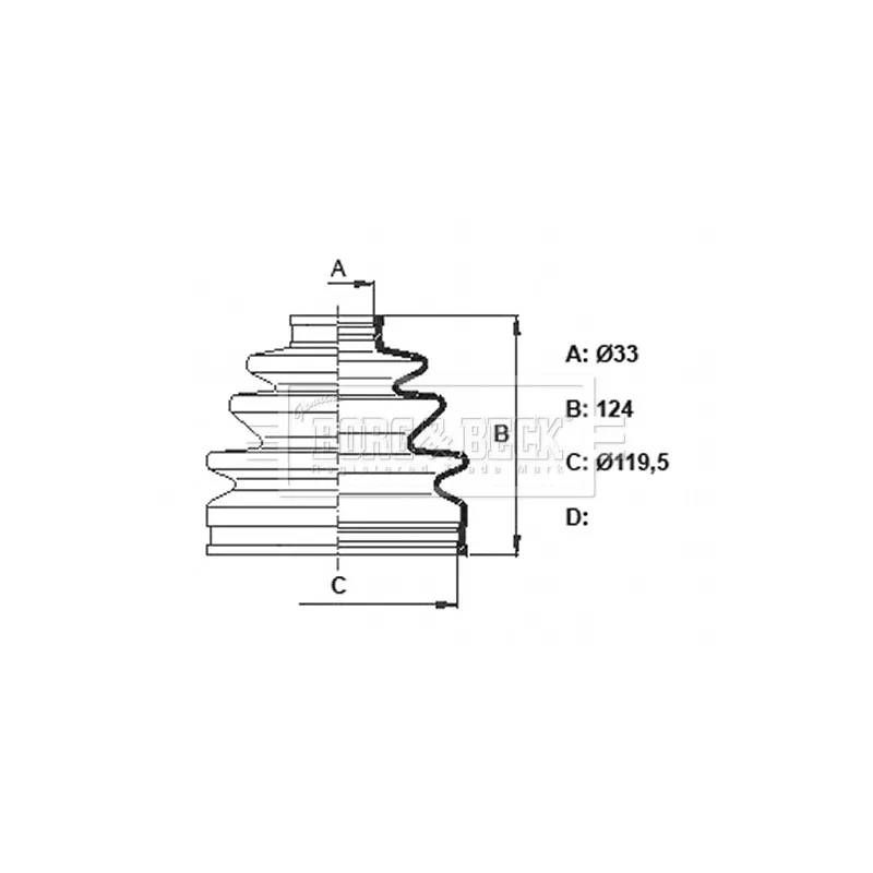 Joint-soufflet, arbre de commande BORG & BECK BCB6328