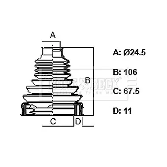 Joint-soufflet, arbre de commande BORG & BECK BCB6329