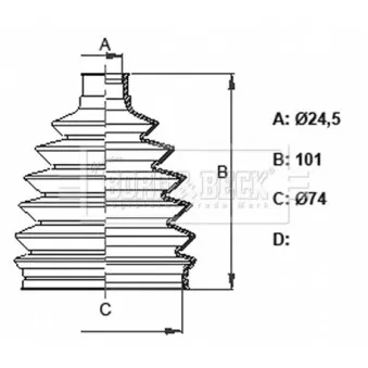 Joint-soufflet, arbre de commande BORG & BECK BCB6330