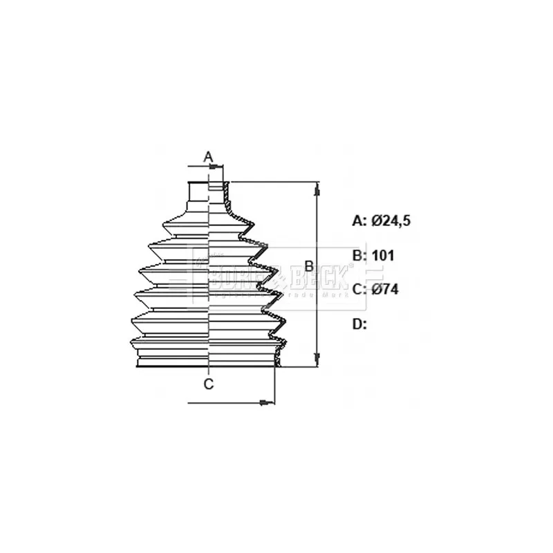 Joint-soufflet, arbre de commande BORG & BECK BCB6330