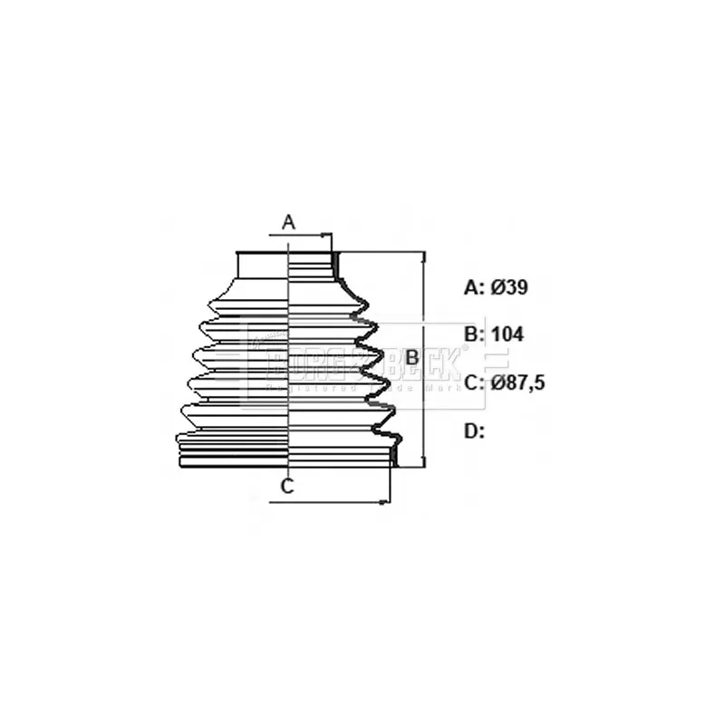 Joint-soufflet, arbre de commande BORG & BECK BCB6331
