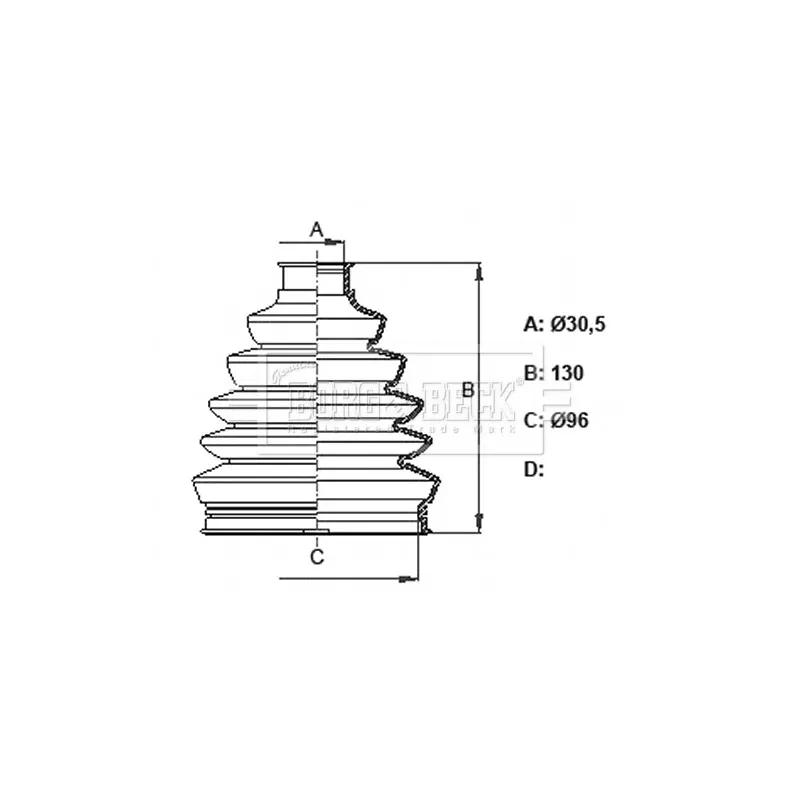 Joint-soufflet, arbre de commande BORG & BECK BCB6332