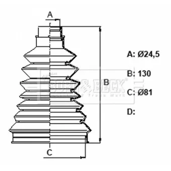 Joint-soufflet, arbre de commande BORG & BECK BCB6337