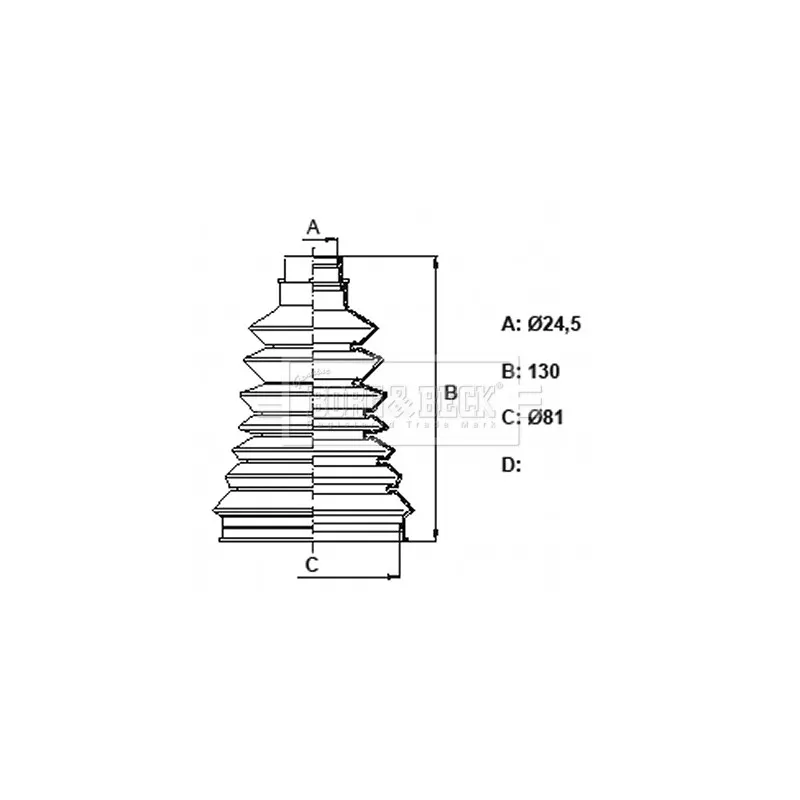 Joint-soufflet, arbre de commande BORG & BECK BCB6337