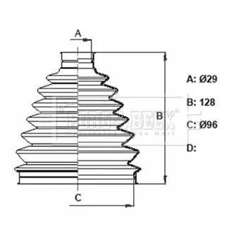 Joint-soufflet, arbre de commande BORG & BECK BCB6338