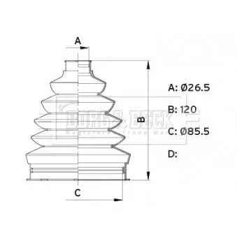 Joint-soufflet, arbre de commande BORG & BECK BCB6339