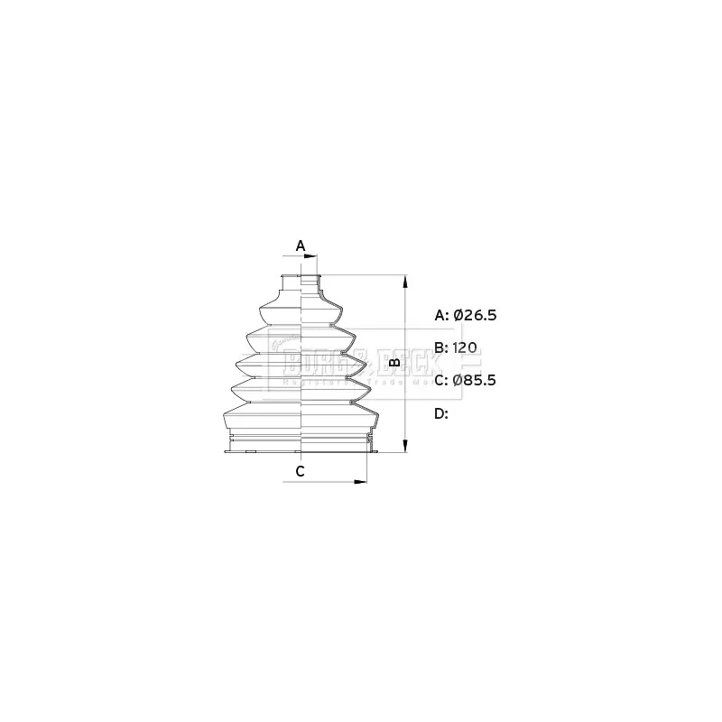 Joint-soufflet, arbre de commande BORG & BECK BCB6339