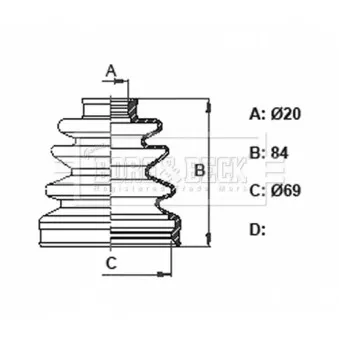 Joint-soufflet, arbre de commande BORG & BECK BCB6342