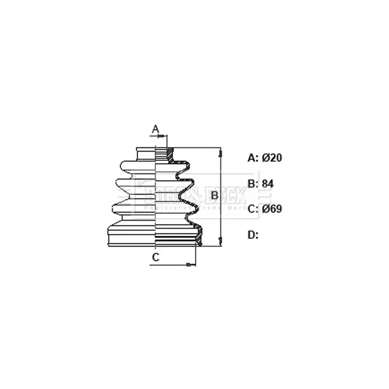 Joint-soufflet, arbre de commande BORG & BECK BCB6342