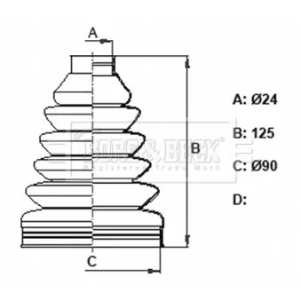 Joint-soufflet, arbre de commande BORG & BECK BCB6344
