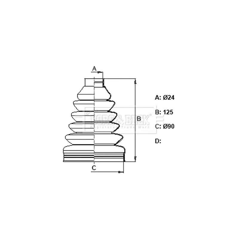 Joint-soufflet, arbre de commande BORG & BECK BCB6344