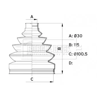 Joint-soufflet, arbre de commande BORG & BECK BCB6345