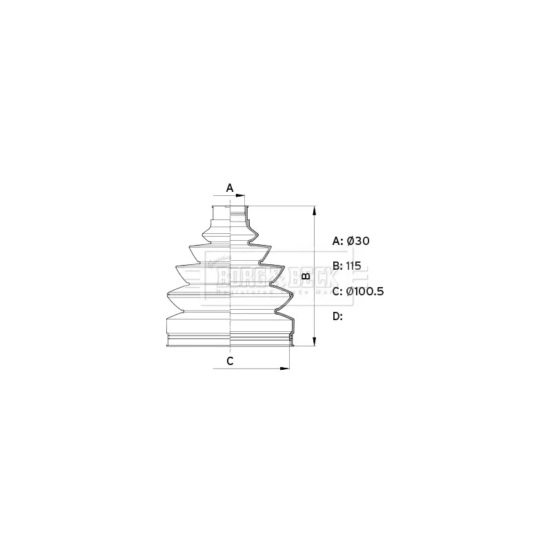 Joint-soufflet, arbre de commande BORG & BECK BCB6345