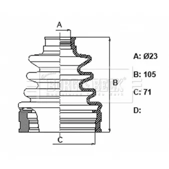 Joint-soufflet, arbre de commande BORG & BECK BCB6347