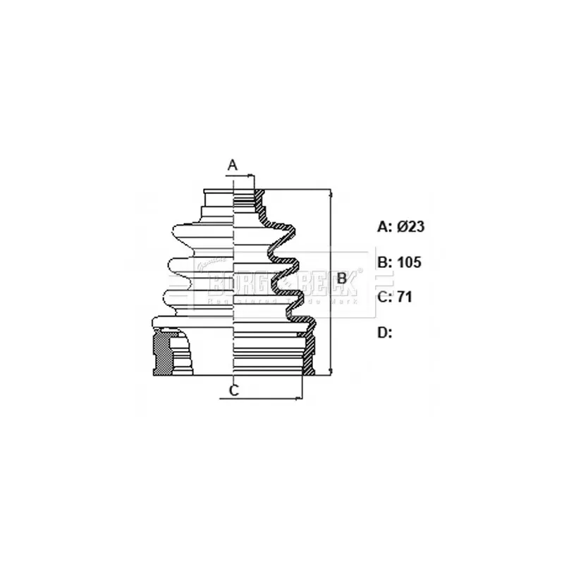 Joint-soufflet, arbre de commande BORG & BECK BCB6347