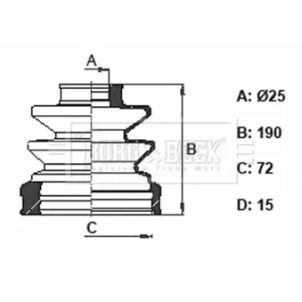 Joint-soufflet, arbre de commande BORG & BECK BCB6348