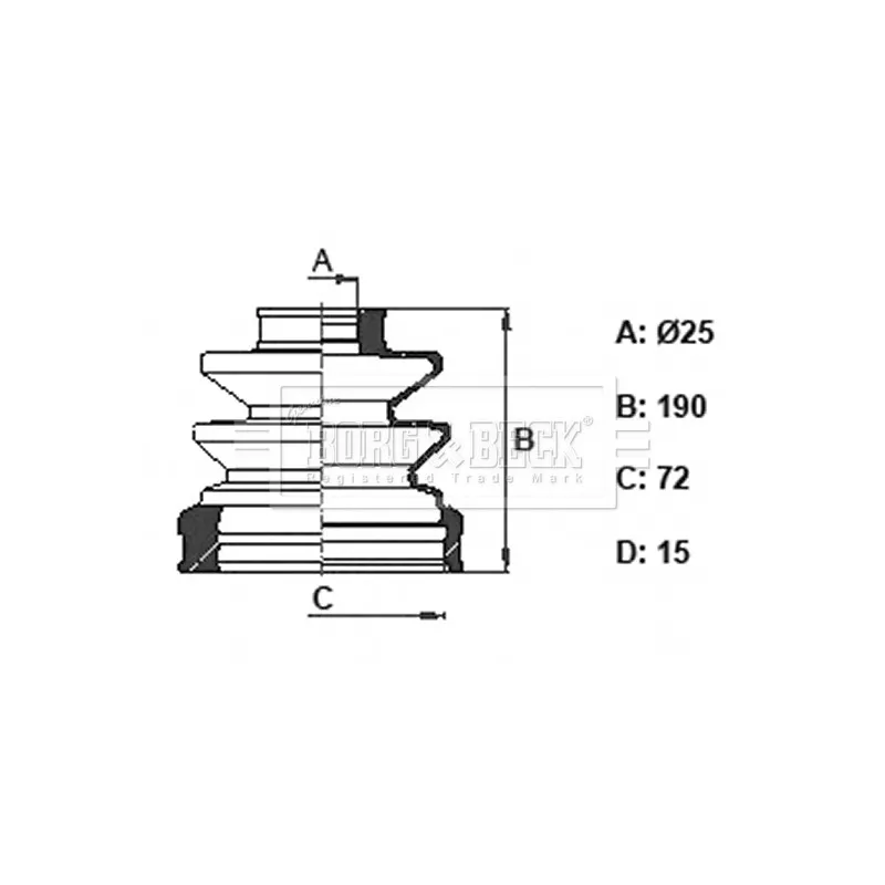 Joint-soufflet, arbre de commande BORG & BECK BCB6348