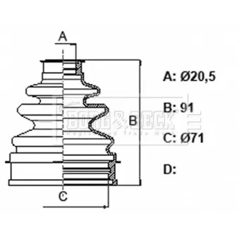 Joint-soufflet, arbre de commande BORG & BECK BCB6349