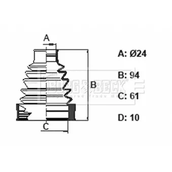 Joint-soufflet, arbre de commande BORG & BECK BCB6351