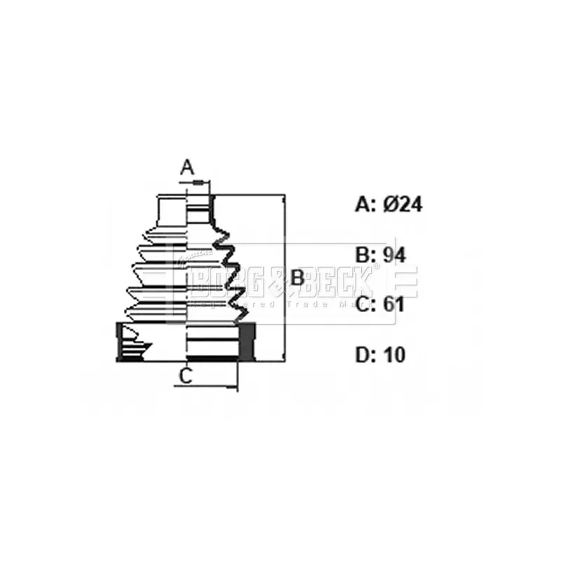 Joint-soufflet, arbre de commande BORG & BECK BCB6351