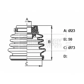 Joint-soufflet, arbre de commande BORG & BECK BCB6352