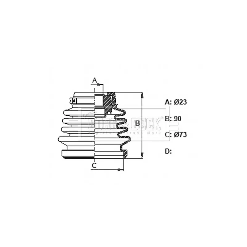 Joint-soufflet, arbre de commande BORG & BECK BCB6352