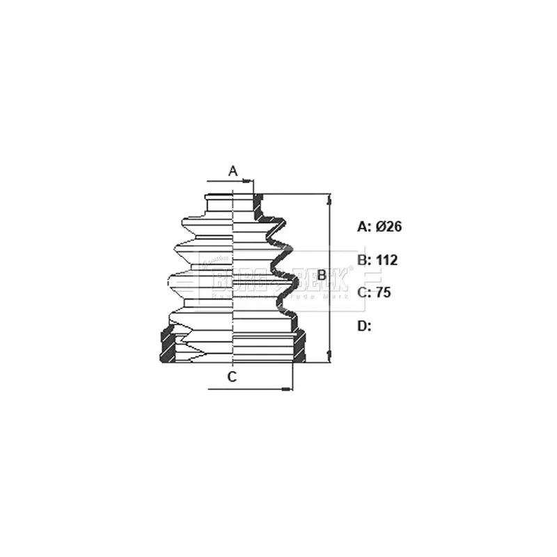 Joint-soufflet, arbre de commande BORG & BECK BCB6354