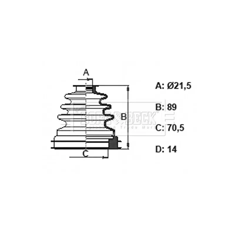 Joint-soufflet, arbre de commande BORG & BECK BCB6357