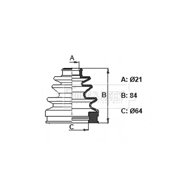 Joint-soufflet, arbre de commande BORG & BECK BCB6360