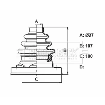 Joint-soufflet, arbre de commande BORG & BECK BCB6362