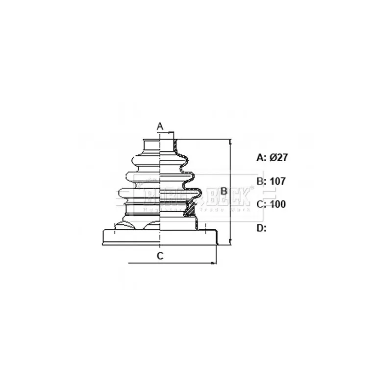 Joint-soufflet, arbre de commande BORG & BECK BCB6362