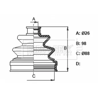 Joint-soufflet, arbre de commande BORG & BECK BCB6364