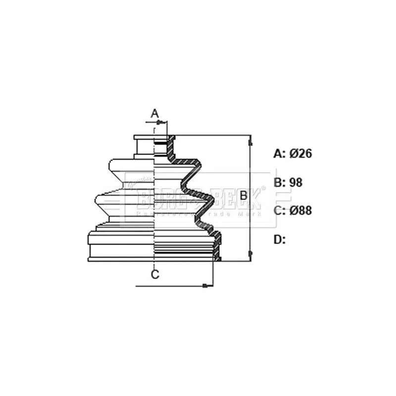 Joint-soufflet, arbre de commande BORG & BECK BCB6364
