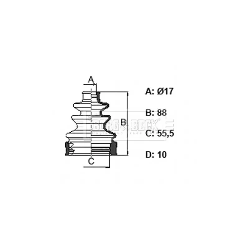 Joint-soufflet, arbre de commande BORG & BECK BCB6365