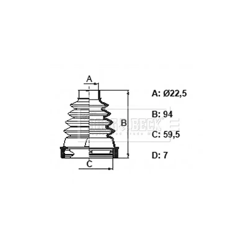 Joint-soufflet, arbre de commande BORG & BECK BCB6368