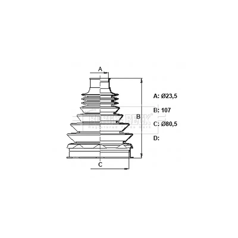 Joint-soufflet, arbre de commande BORG & BECK BCB6369