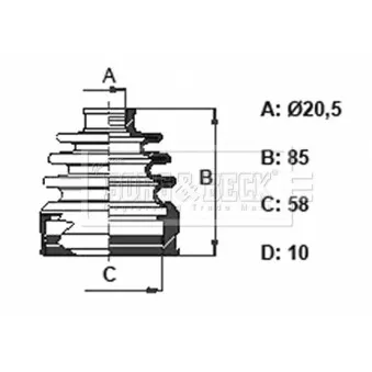 Joint-soufflet, arbre de commande BORG & BECK BCB6371