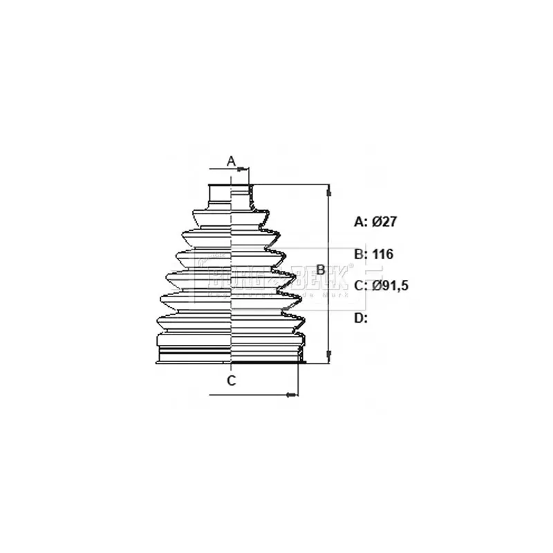 Joint-soufflet, arbre de commande BORG & BECK BCB6373