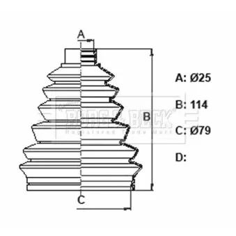 Joint-soufflet, arbre de commande BORG & BECK BCB6375