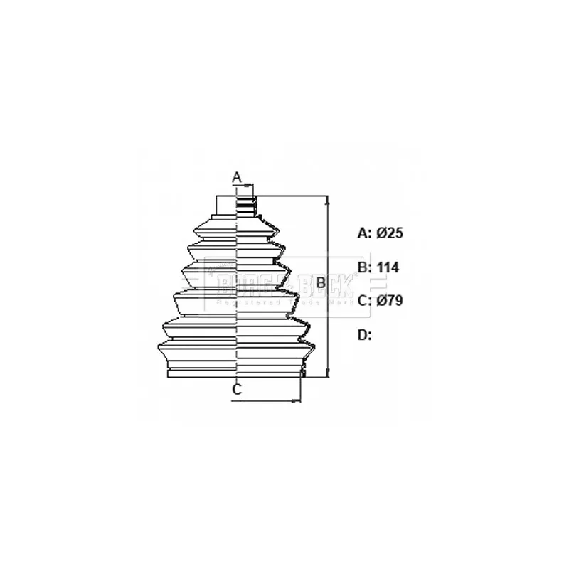 Joint-soufflet, arbre de commande BORG & BECK BCB6375