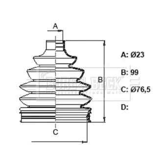 Joint-soufflet, arbre de commande BORG & BECK BCB6376