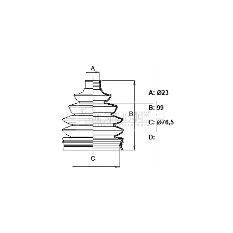 Joint-soufflet, arbre de commande BORG & BECK BCB6376