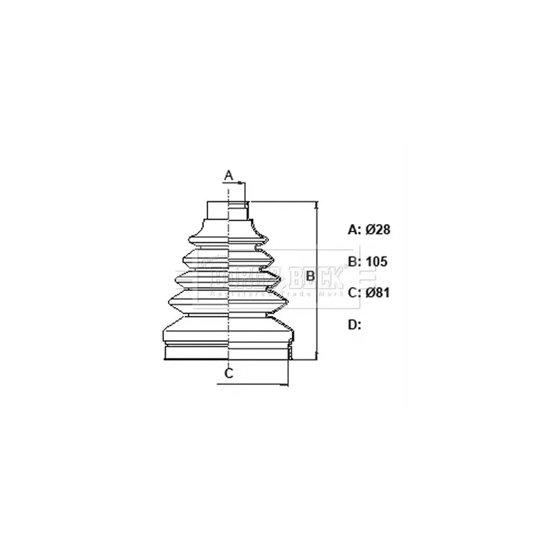 Joint-soufflet, arbre de commande BORG & BECK BCB6377